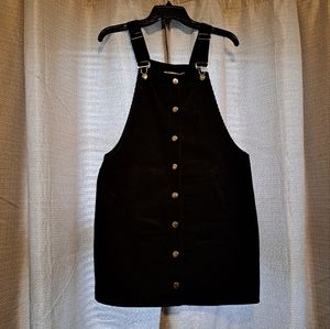 Black Corduroy Overall Dress